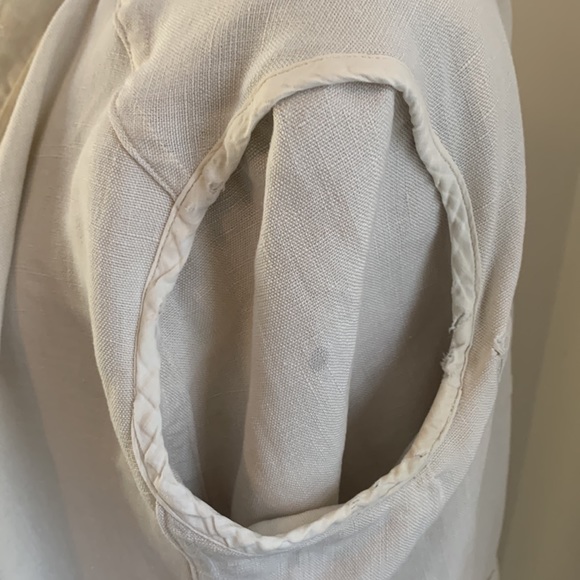 Amazing vintage (20’s?) unlined ivory linen jacket with 3 pearl buttons. - Picture 14 of 16